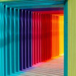 multicolored wall in shallow focus photography